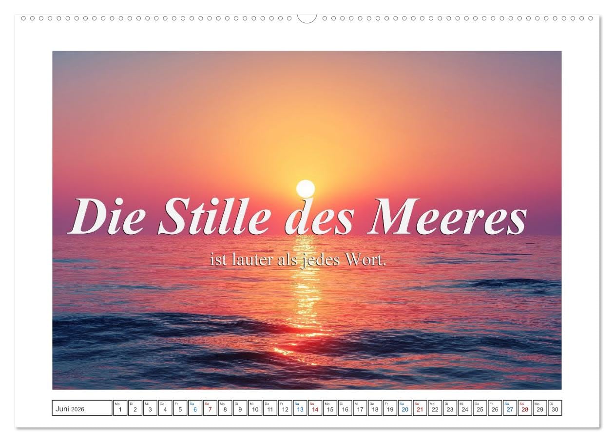 Frei wie das Meer (hochwertiger Premium Wandkalender 2026 DIN A2 quer), Kunstdruck in Hochglanz: Der Kalende fängt das ein, was wir am Meer so lieben die ans Herz gehen. (CALVENDO Gesundheit)