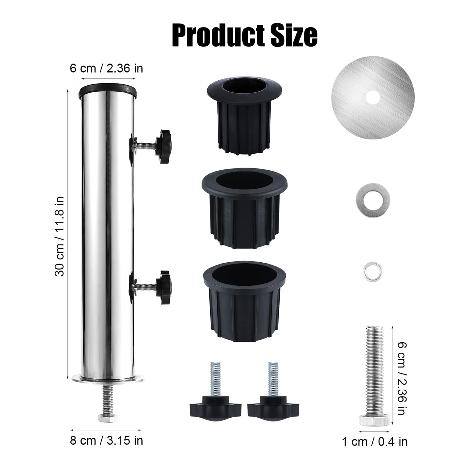 Heavy-Du - Supporto per palo e base per ombrellone da esterno, supporto per patio, giardino, cortile e balcone, sicuro per ombrelloni e condizioni di vento