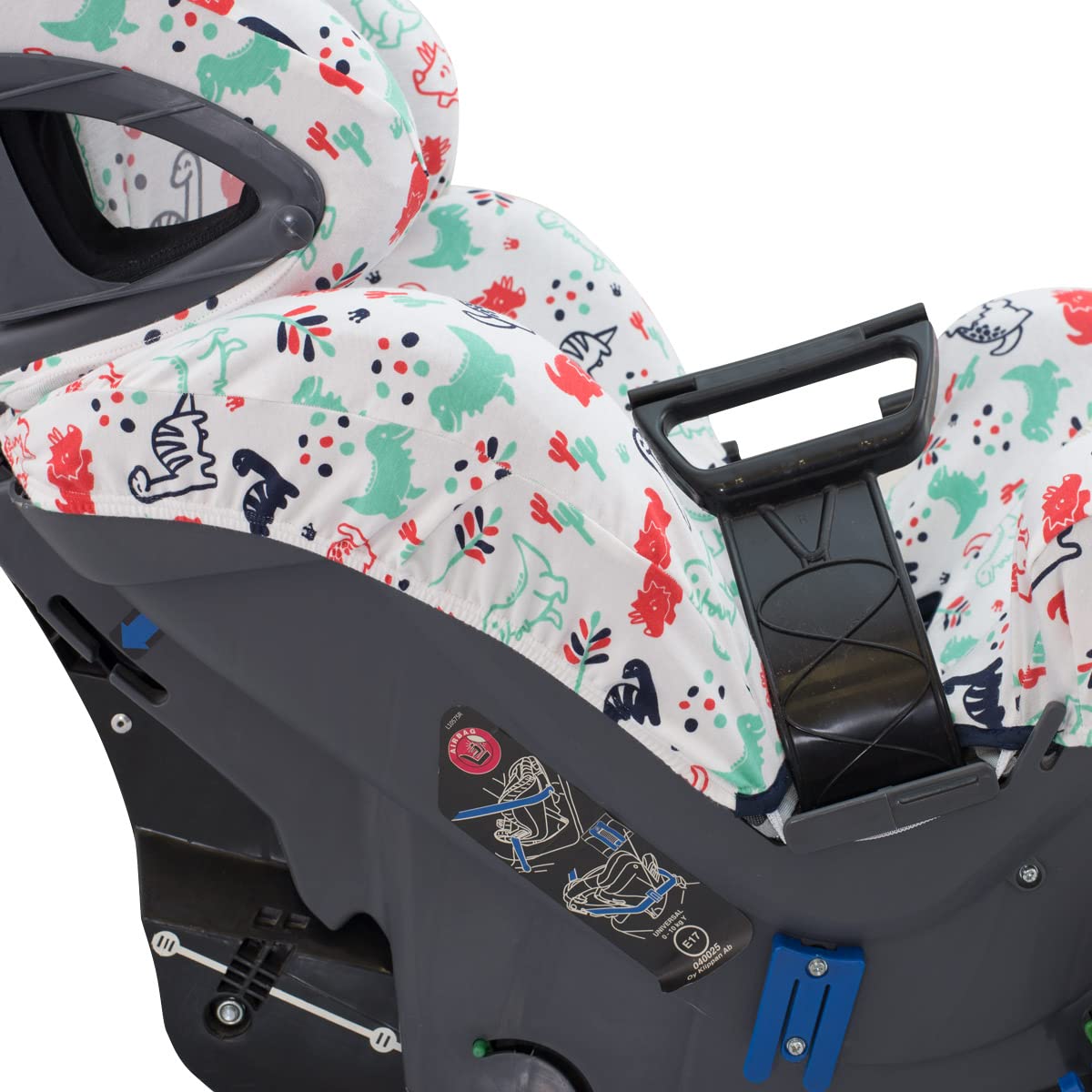 JYOKO Kids Bezug kompatibel mit Klippan Kiss 2, Klippan Kiss 2 Plus, aus Baumwolle (Dino Party)