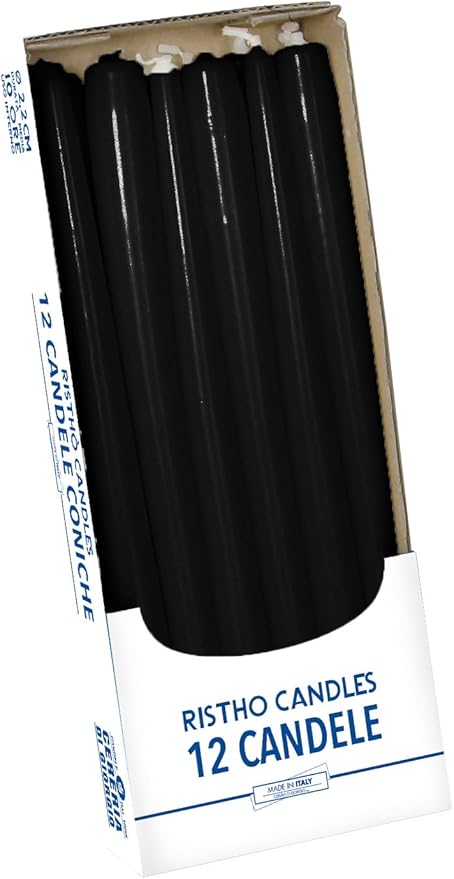 Spitzkerzen, schwarz, Durchmesser 2.2 cm, Höhe 30 cm, 12 Stück Spitzkerzen, schwarz, Durchmesser 2.2 cm, Höhe 30 cm, 12 Stück