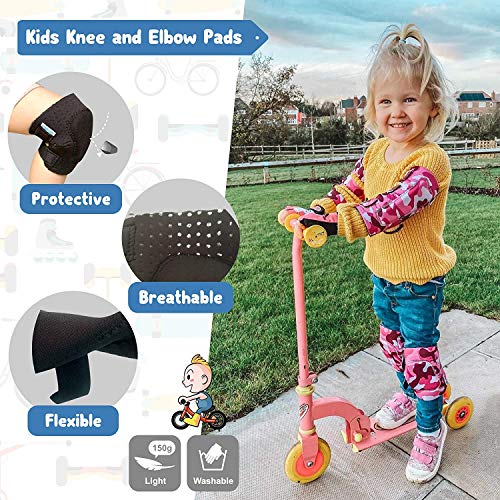 Innovative Soft Kids Knee and Elbow Pads with Bike Gloves I Toddler Protective Gear Set w/Mesh Bag I Bike, Roller⦠- Image 3