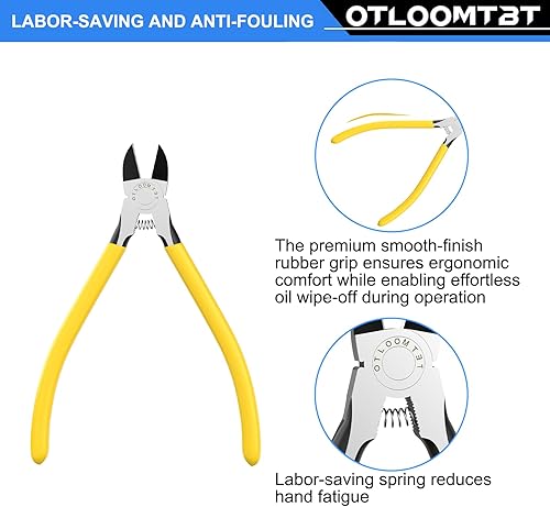 Miniatura 5 de Cortadores de alambre compactos ultra afilados de 6 y 5 pulgadas con alicates largos de punta plana, ideales para cortar manualidades, flores,