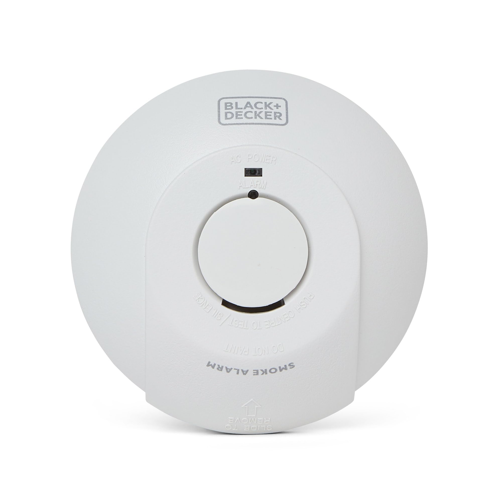 BLACK+DECKER Mains Smoke Alarm. Mains Powered Smoke Detector, Interlinked Wired with Battery Back Up. Optical Smoke Alarm for Home with FAST FIX Easy Install Base and Test Button. White