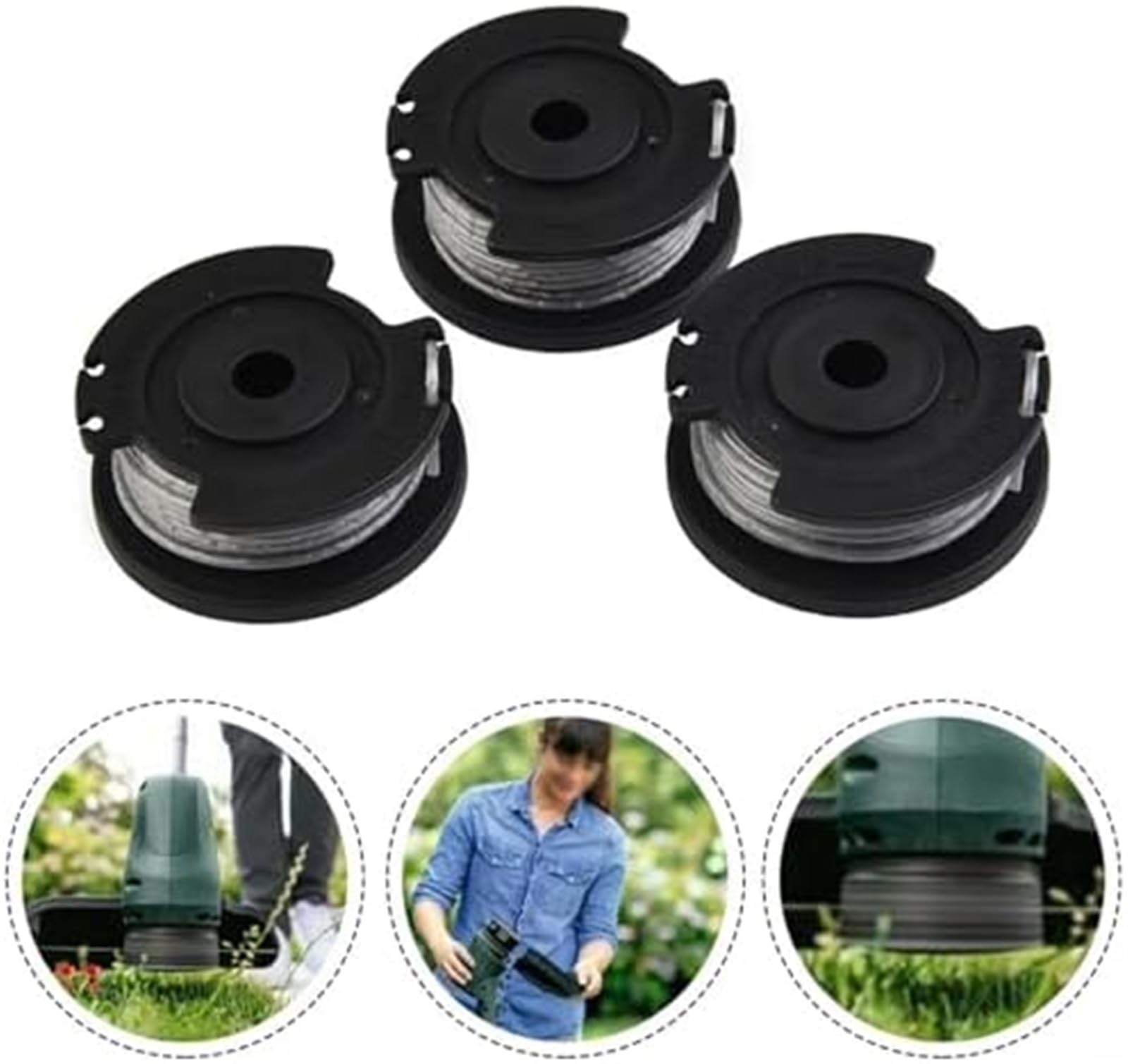 Automatyczna szpula kosiarki Szpula 3/9/15 Pack, dla linii 4M Easygrasscut 18V 23 26 18-230 18-260 1.6Mm średnica podkaszarka ogrodowa głowica tnąca części cewki(BLACK 9pcs)