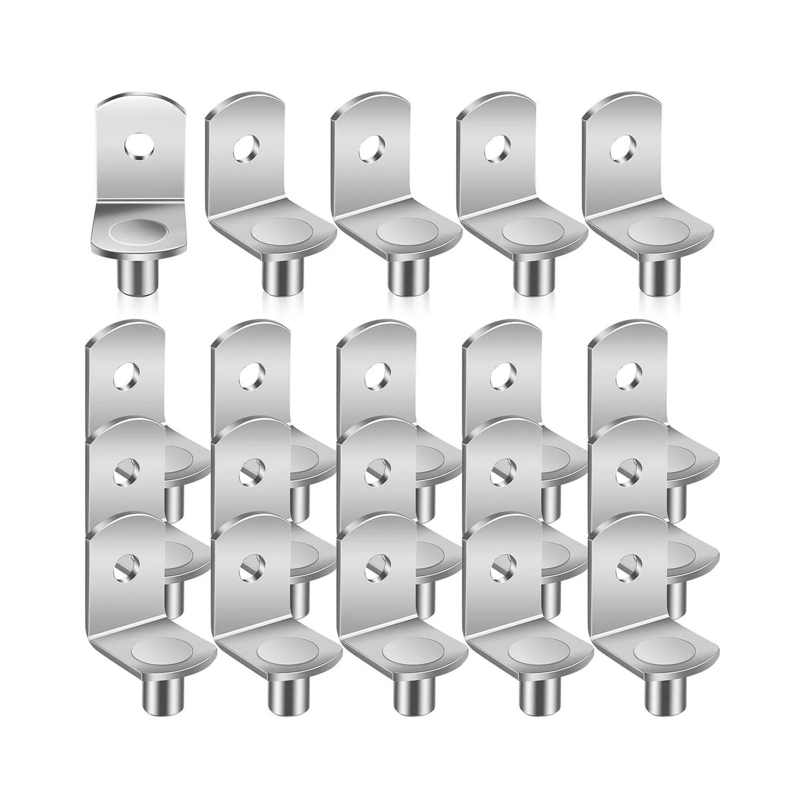 50pcs L Shaped Shelf Support Pegs, Sturdy Cabinet Brackets for Shelves, Nickel Plated