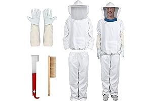 4 Pcs Bee Keeper Costume Bee Suit with Glove and Bee Hive...