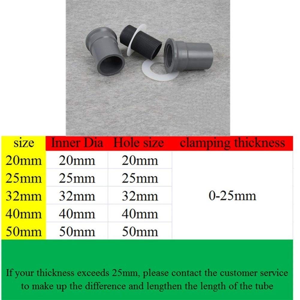 Accesorios para tuberías de riego, Conector de Tubo PVC, Manguera 20-50mm for Accesorios riego por Goteo pecera, latón