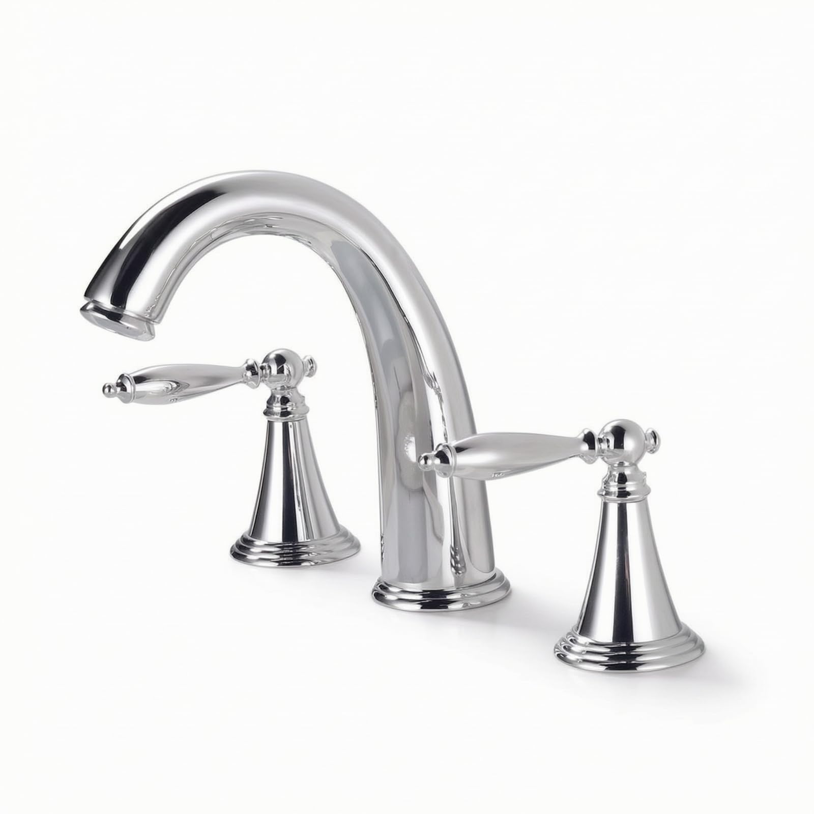Grifo de Lavabo de 3 Agujeros,Grifo Separado para Lavabo de Encimera, Plata