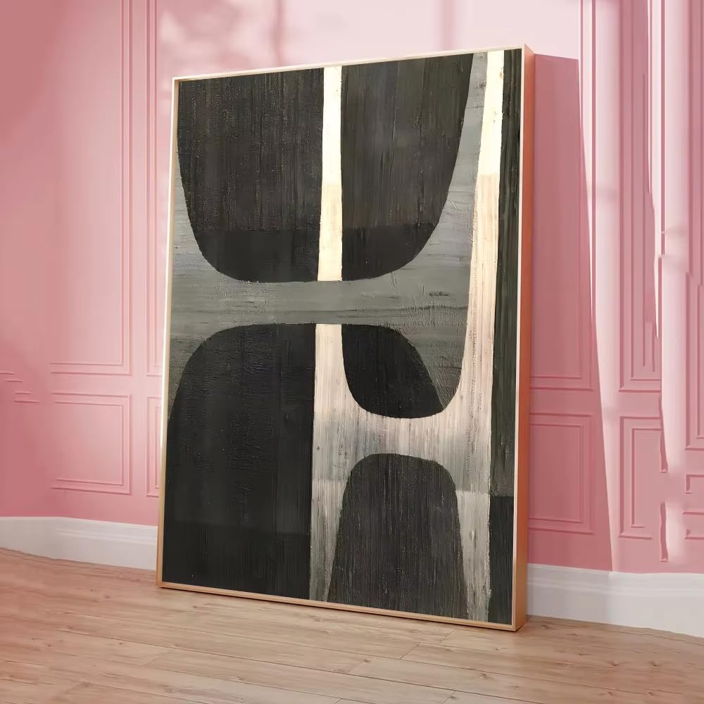 DFZEWKI Abstract Retro Black Geometrymovie Posters Room Cafe Aesthetic Art for Living Room Home Decor(50x70cm(20x28in)/No frame)