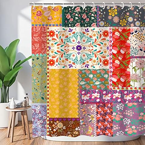 Metawu Vintage Bohemian Shower Curtain Set Cover