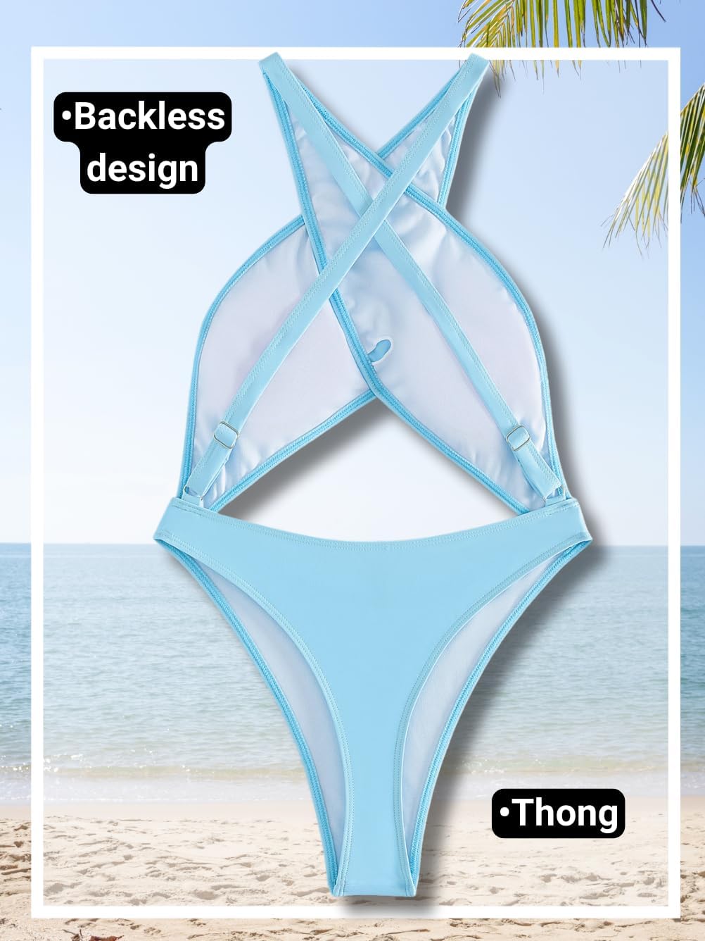 Kaei&Shi Sexy One Piece Swimsuit for Women,Cut Out Criss Cross Bathing Suit,Thong Monokini Swimsuits - Image 7