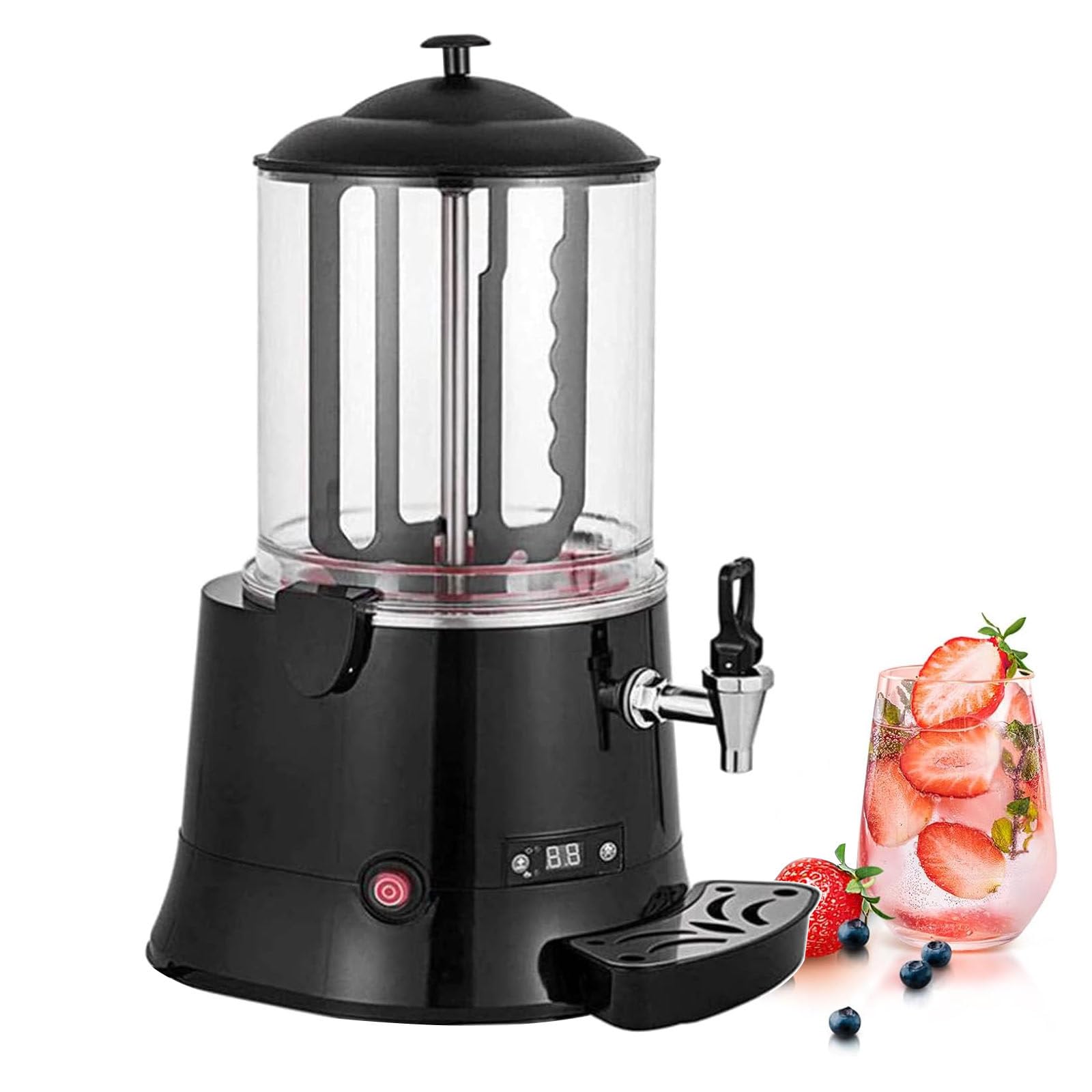 MYUYEE 10L Chocolate Dispenser, Hot Chocolate Dispenser Warmer, Commercial Hot Drink Machine, W/Led Display