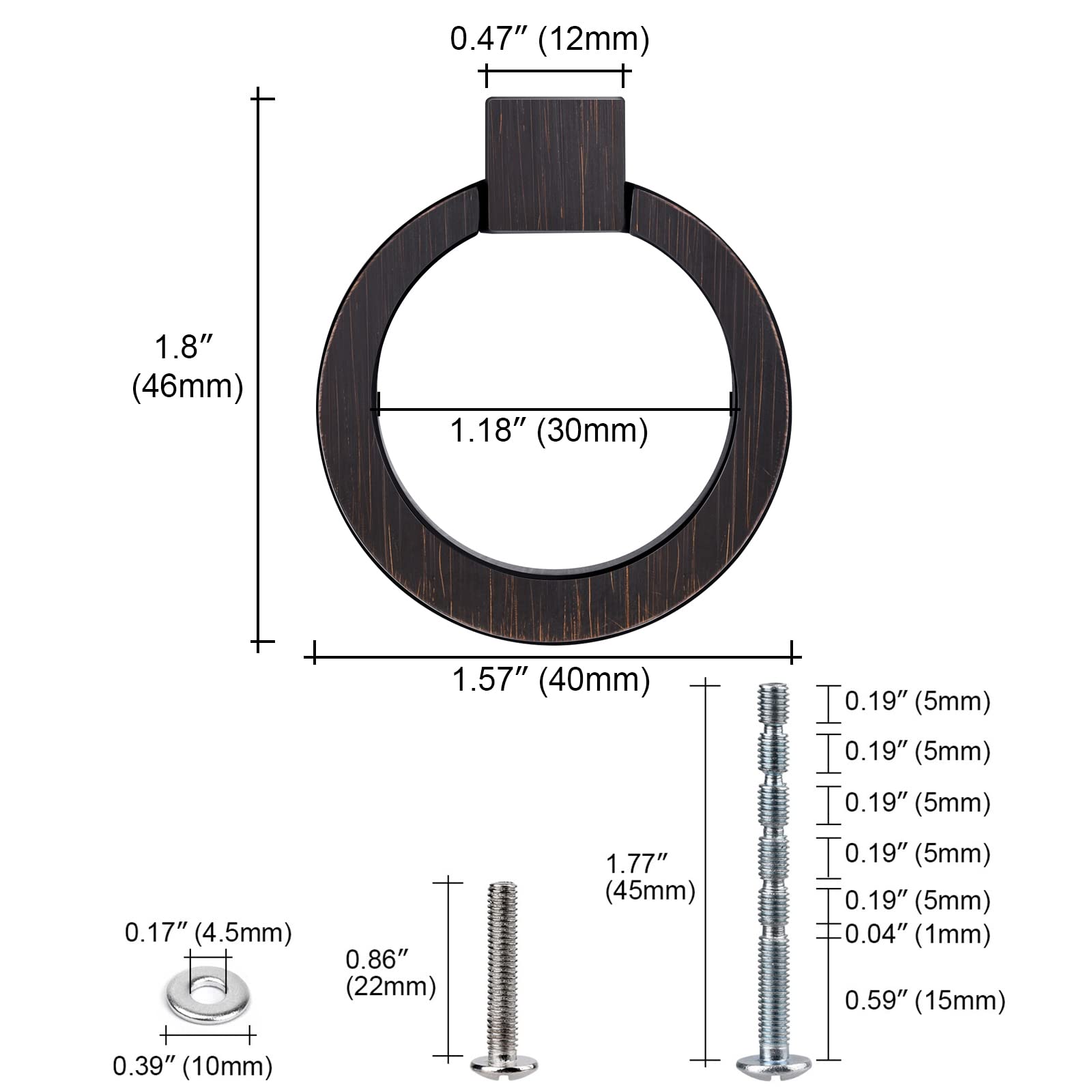 WEAVERBIRD Round Zinc Alloy Cabinet Knob Matte Black Ghana