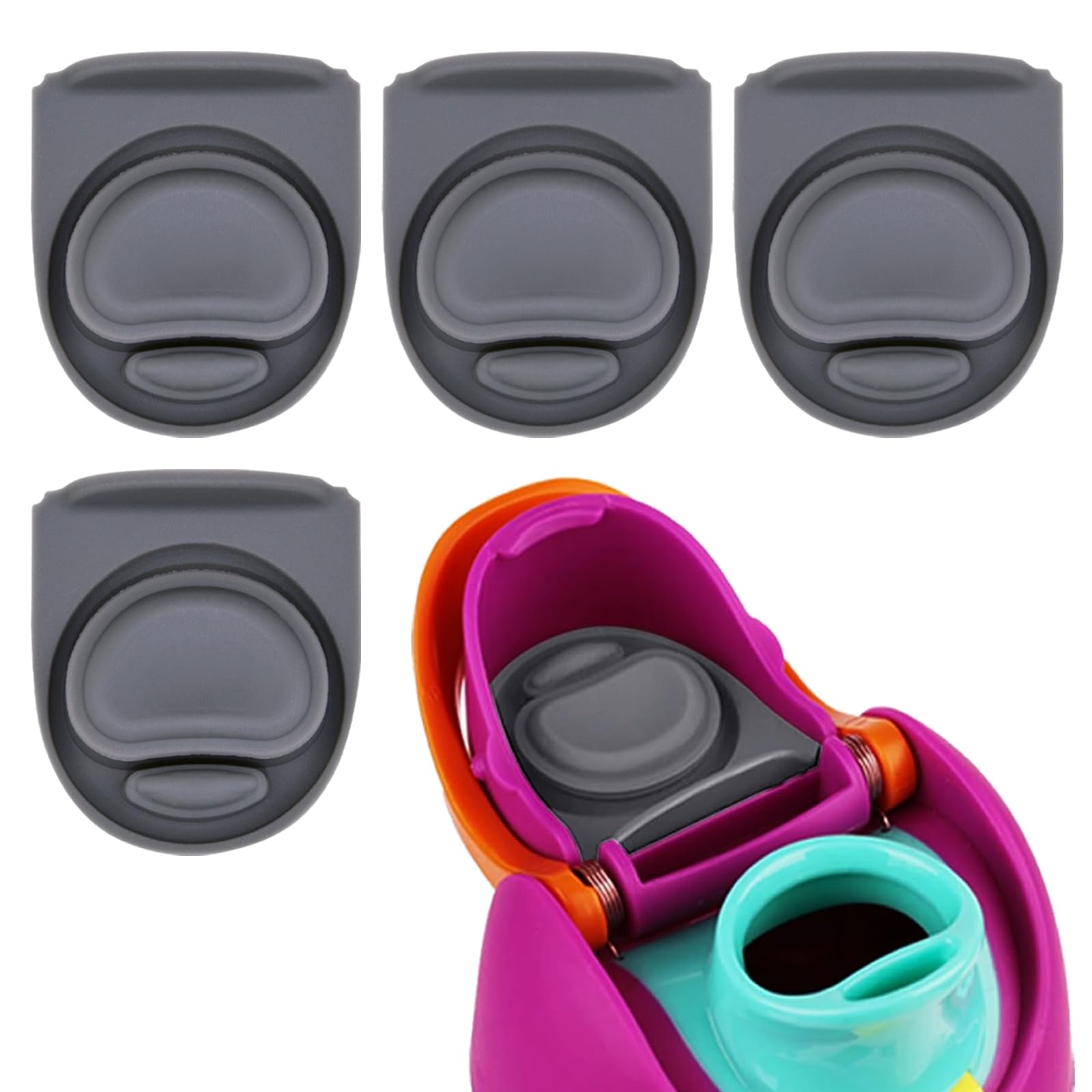 4pcs Replacement Stopper Compatible with Owala FreeSip 24oz 32oz,Water Bottle Top Gasket Lid for Owala 16/19/24/32/40oz Seal Bottle Mouth Cap Stopper Parts Silicone Insert Accessories(Grey)-image-30