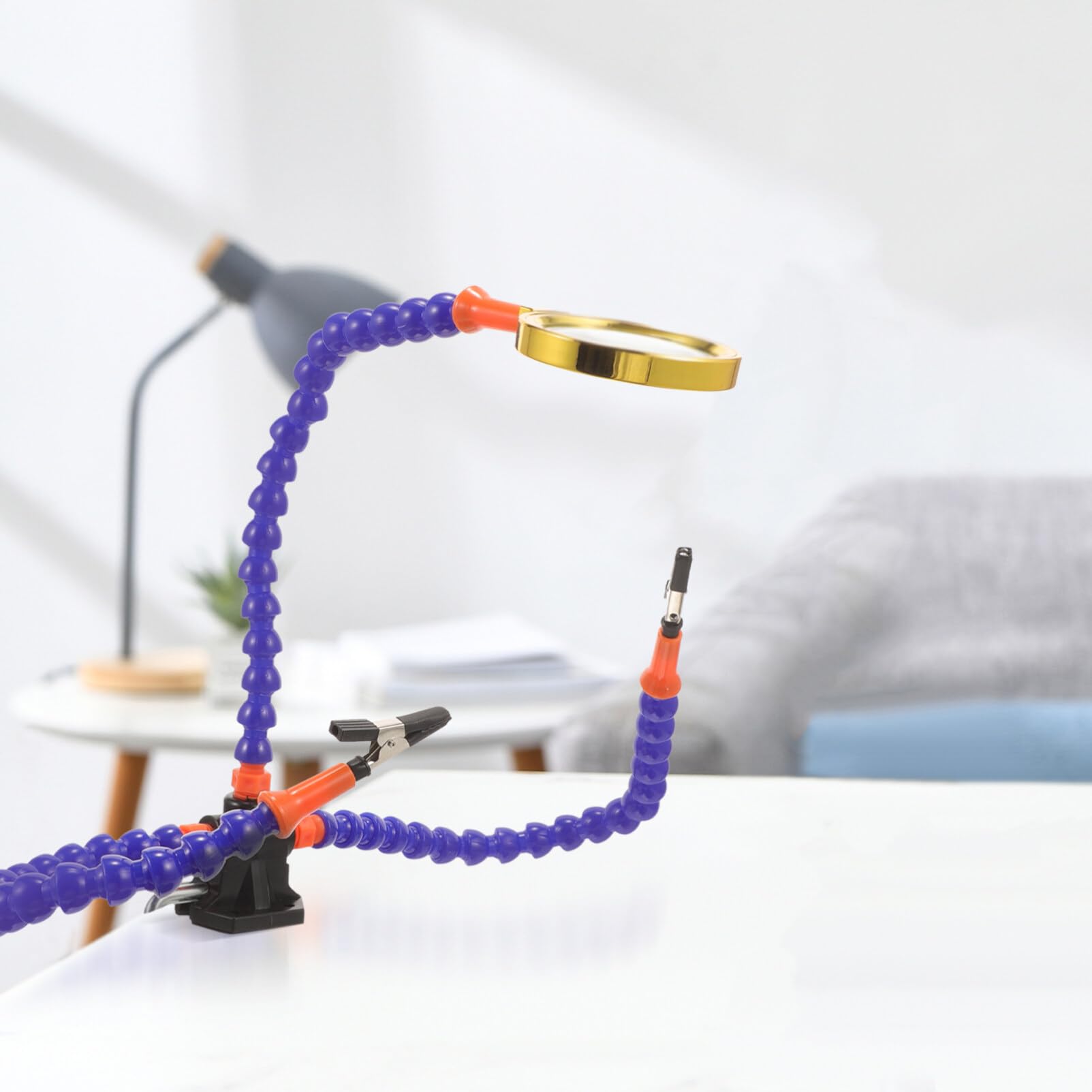 Uonlytech 1set Supporto Di Saldatura Flessibile Con Ingranditore e Artigli Per Riparazioni Di Modelli Aeronautici e Lavori Di Precisione