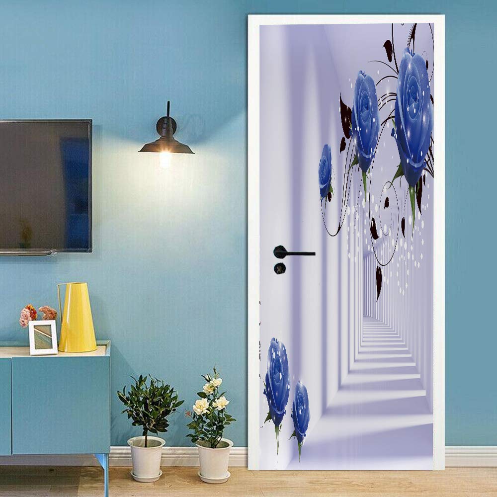 Sticker porte trompe l'oeil pour décorer les escaliers
