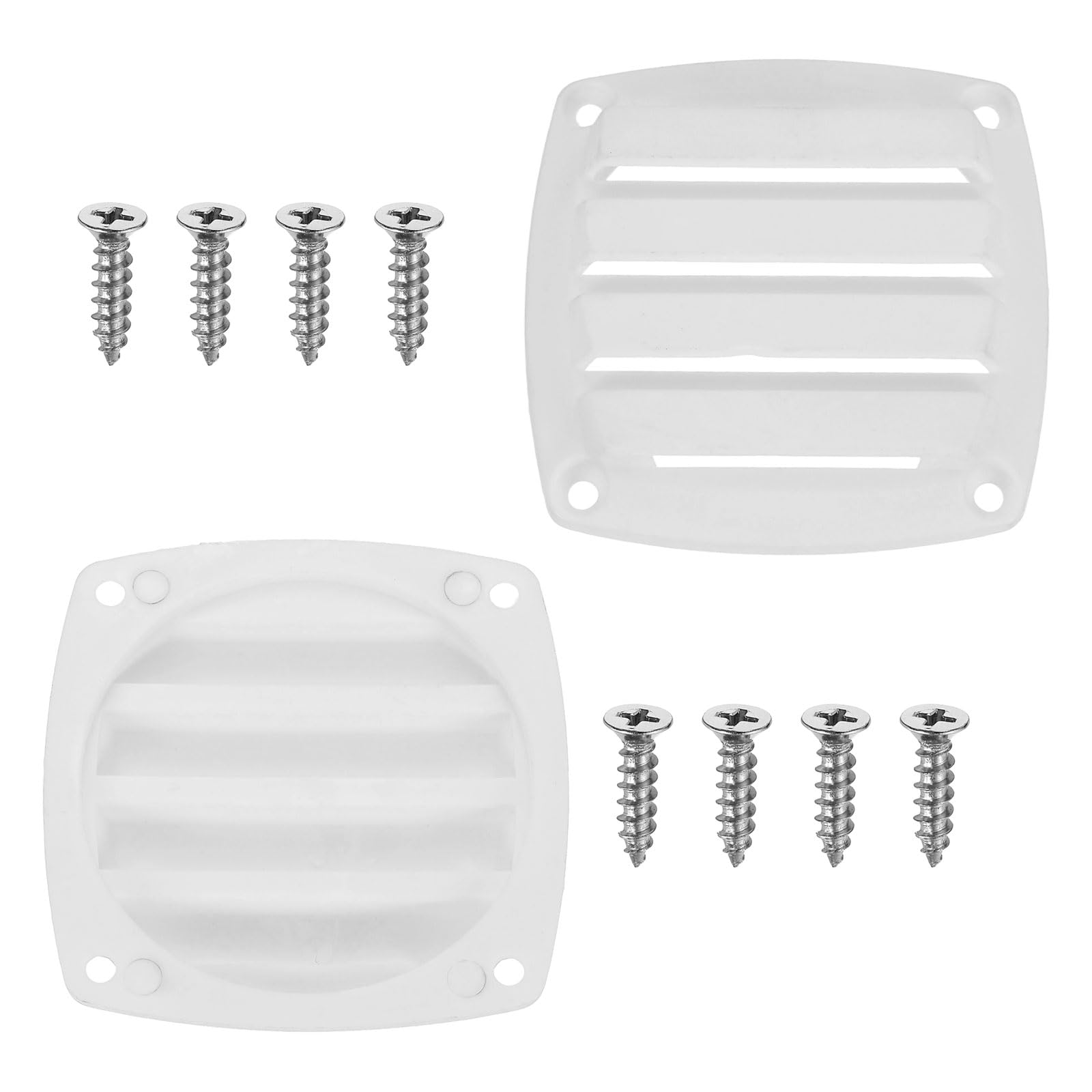 QUARKZMAN 2 Pc Coperture per Prese d'Aria per Barche 3.35x3.35 Griglie di Ventilazione in Plastica A Scomparsa Piccole Griglie di Aerazione per Marine RV Van Yacht Casa Bianco
