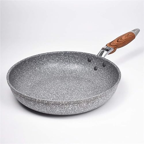 ROLTIN Sartén antiadherente de piedra de mármol con mango de baquelita resistente al calor, sartén de huevo de inducción de granito, apto para