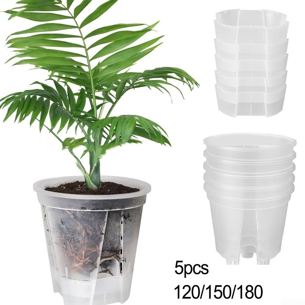 Samonawadniająca się plastikowa doniczka do orchidei z otworami odpływowymi i spodkiem, idealna do roślin domowych, storczyków, roślin domowych, przedszkola i ogrodu, ekologiczna konstrukcja