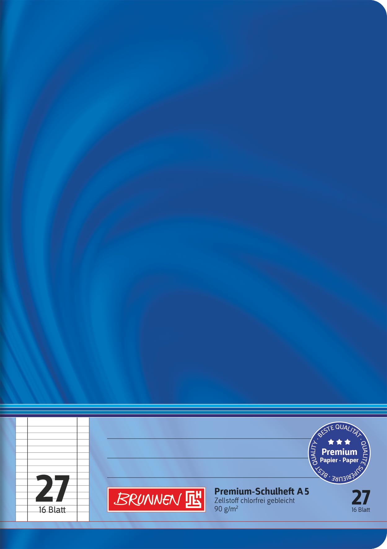Brunnen 104572702 Exercise Books A5 Vivendi (32 Pages Lined with Margin Ruled Exercise Book – 27)