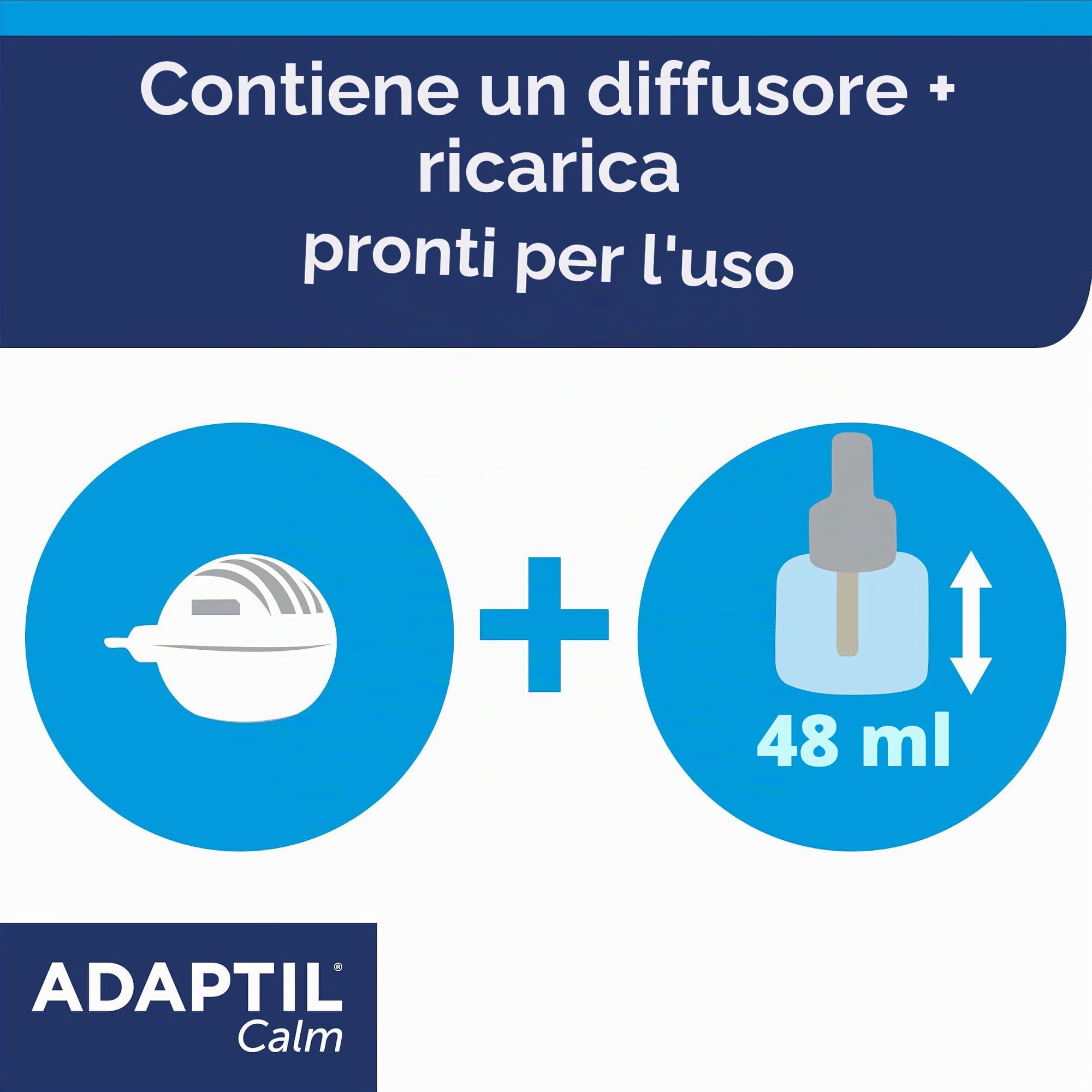 Adaptil Calm - Anti-Stress per i Cani - Home Alone, Paura, Forti rumori, Adozione - Diffusore + Ricarica 48ml