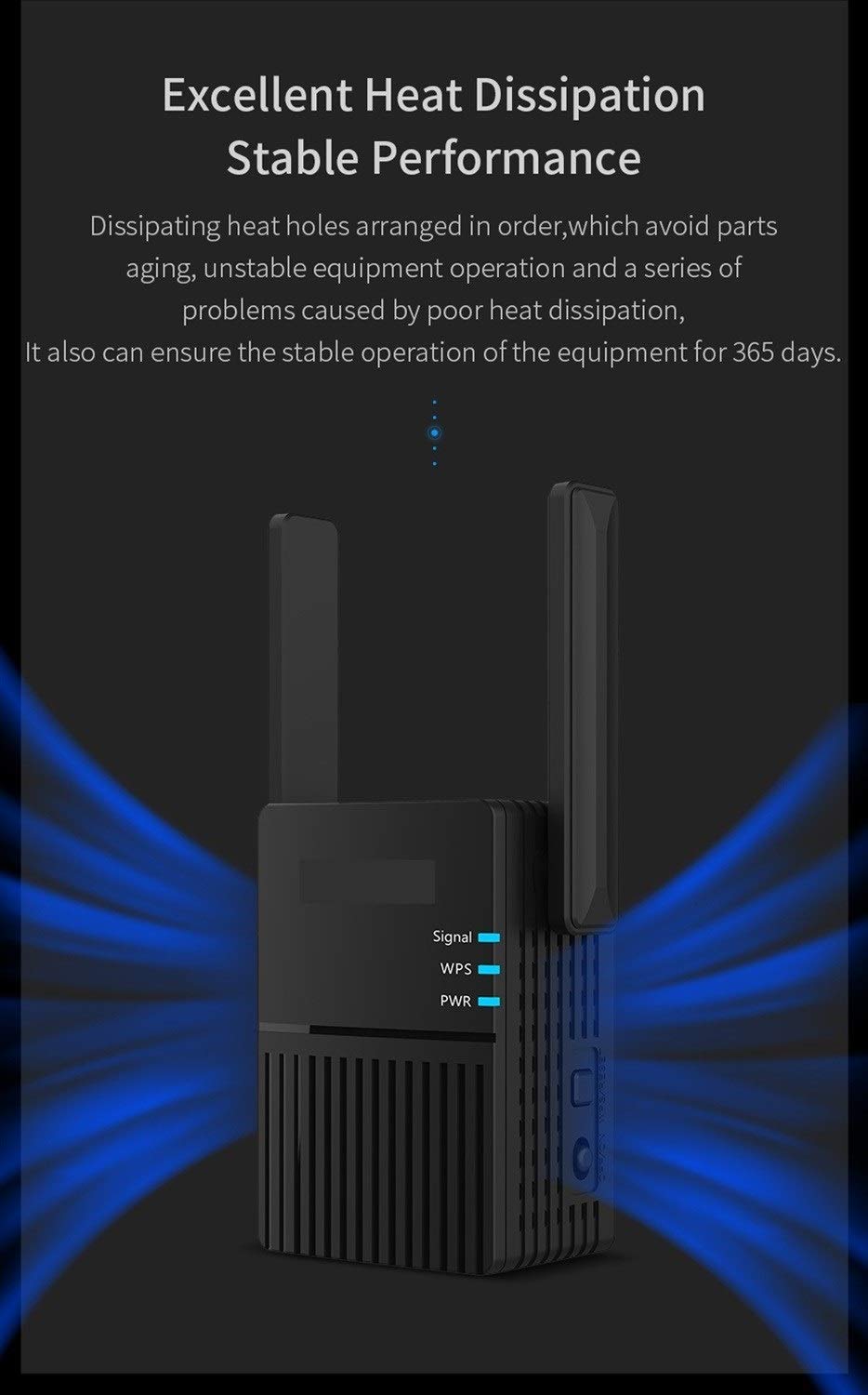 Ripetitore Wi-Fi, Prolunga WiFi Booste, Mini Ethernet Ripetitore 1200 Doppia frequenza 1200M Amplificatore di Segnale Wireless Porta Ethernet