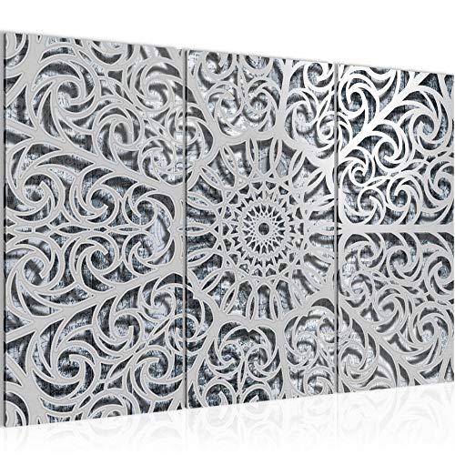 Runa Art Mandala Abstrakt Bild Wandbilder Wohnzimmer XXL Blau Orientalisch 120 x 80 cm 3 Teilig 506131b