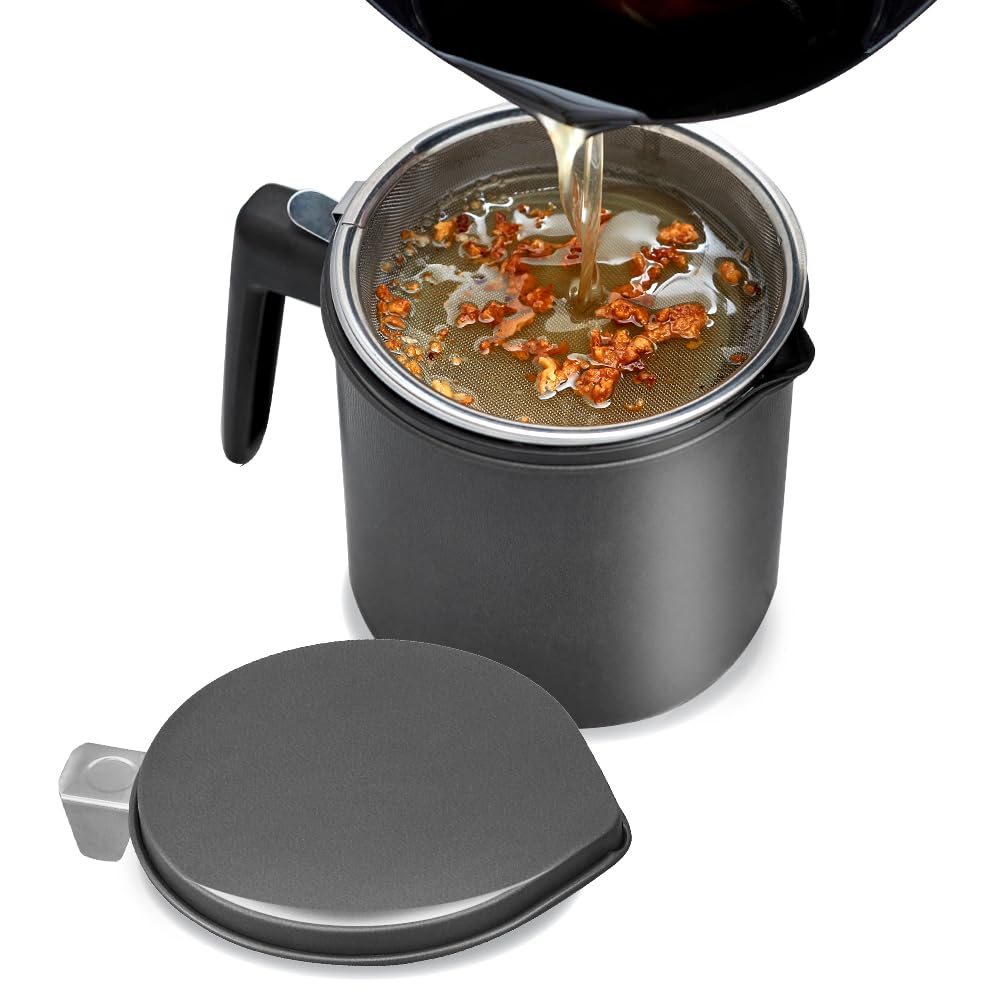 アイリスオーヤマ オイルポット 活性炭 800ml カートリッジ1個付 H-OP800 ブラック商品画像