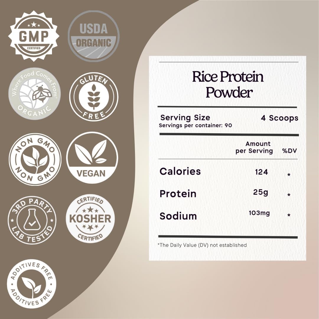 Zen Principle Organic Brown Rice Protein 6 LB. USDA Certified Organic. Unflavored. Non-GMO. Vegan. - Image 3
