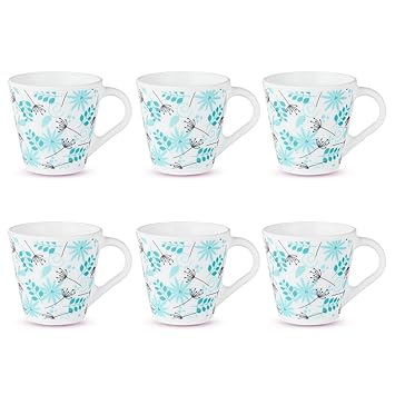 Larah by Borosil Stardust Set of 6 Tea Mugs (110 ml Each) Novelty Series
