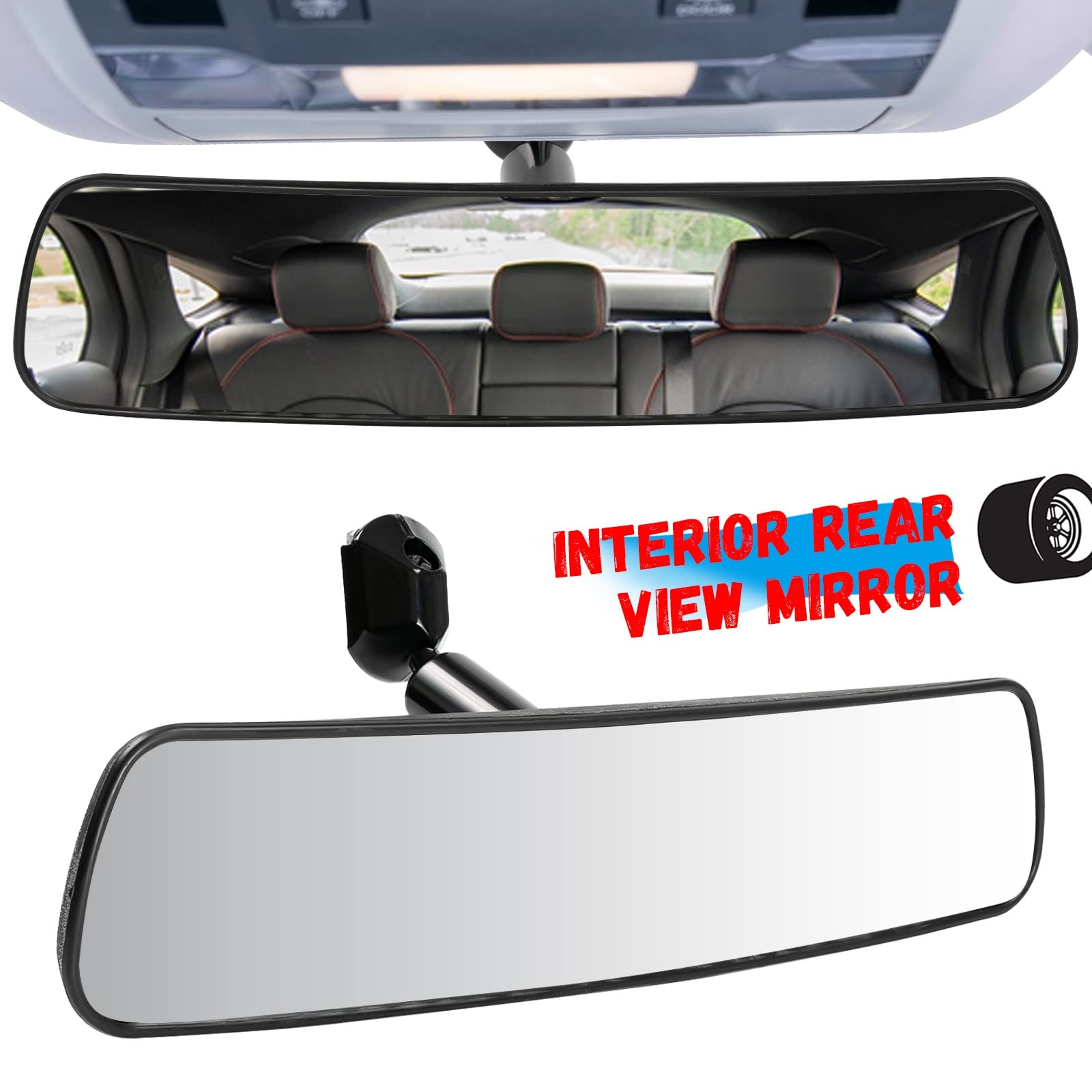Verre De Recul Miroir Verre Rétroviseur Universal 360 ° Rotation Réglable Bébé Rétroviseur Intérieur en Verre Rétroviseur Voiture Bâton sur Grand Angle Auto Accessoires