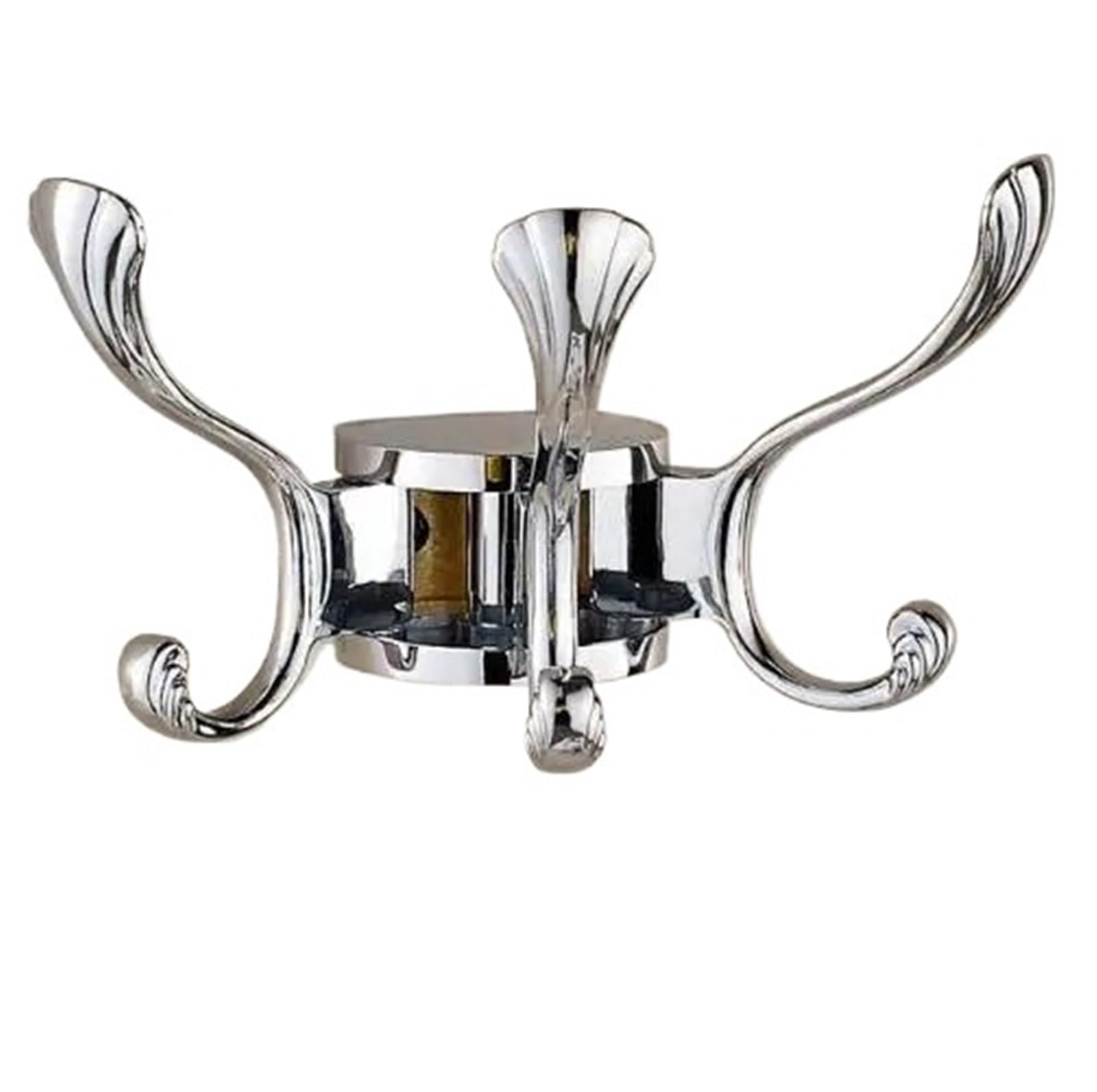 Mohuied Chrome Brass Robe Hooks Bathroom Robe Hooks Gold Wall Mounted Clothes Rack Hanger Brass And Zinc Alloy Three Hook For Accessory For Hanging Coat Robe Keys Clothes Bags(Chrome)
