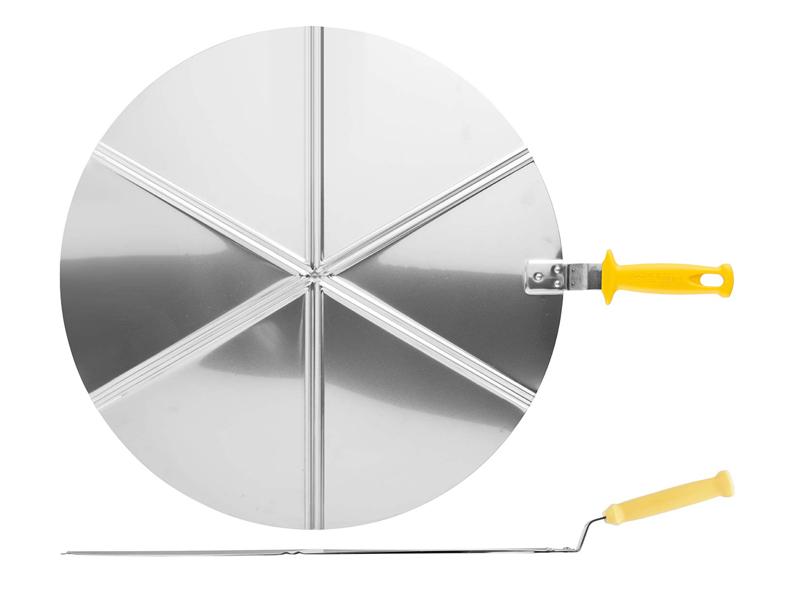 Chasse-pizza 6 portions acier 50 cm inoxydable