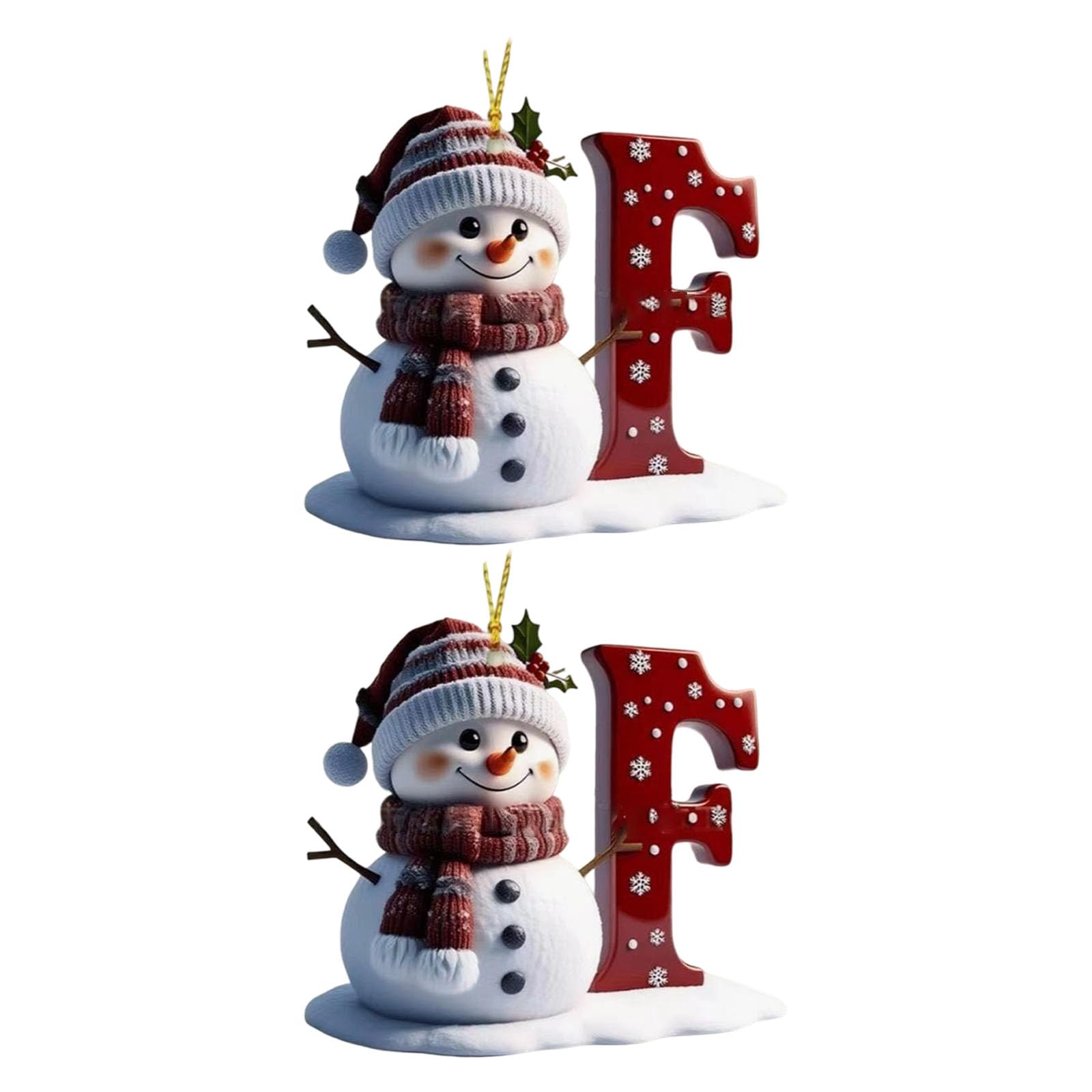 Tsophreniq Shatterproof Acrylic Snowman Letter Christmas Ornament for Tree Door Decor Safe Ornaments