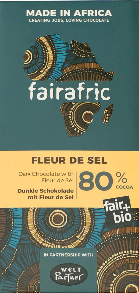 Bio-Zartbitterschokolade mit Fleur de Sel 18 x 80 g