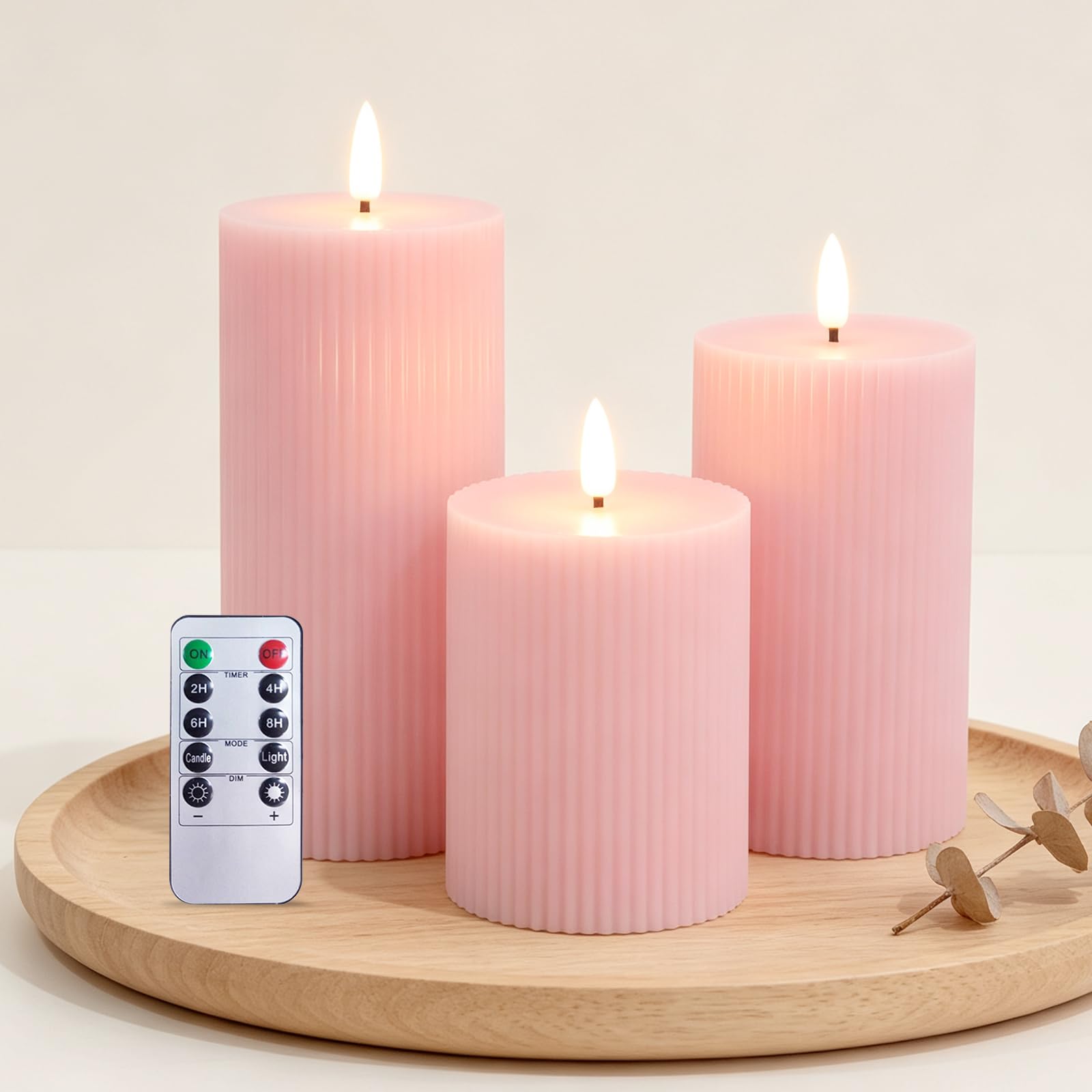Bougies à piles à mèche 3D oscillante et commande à distance programmable - 8