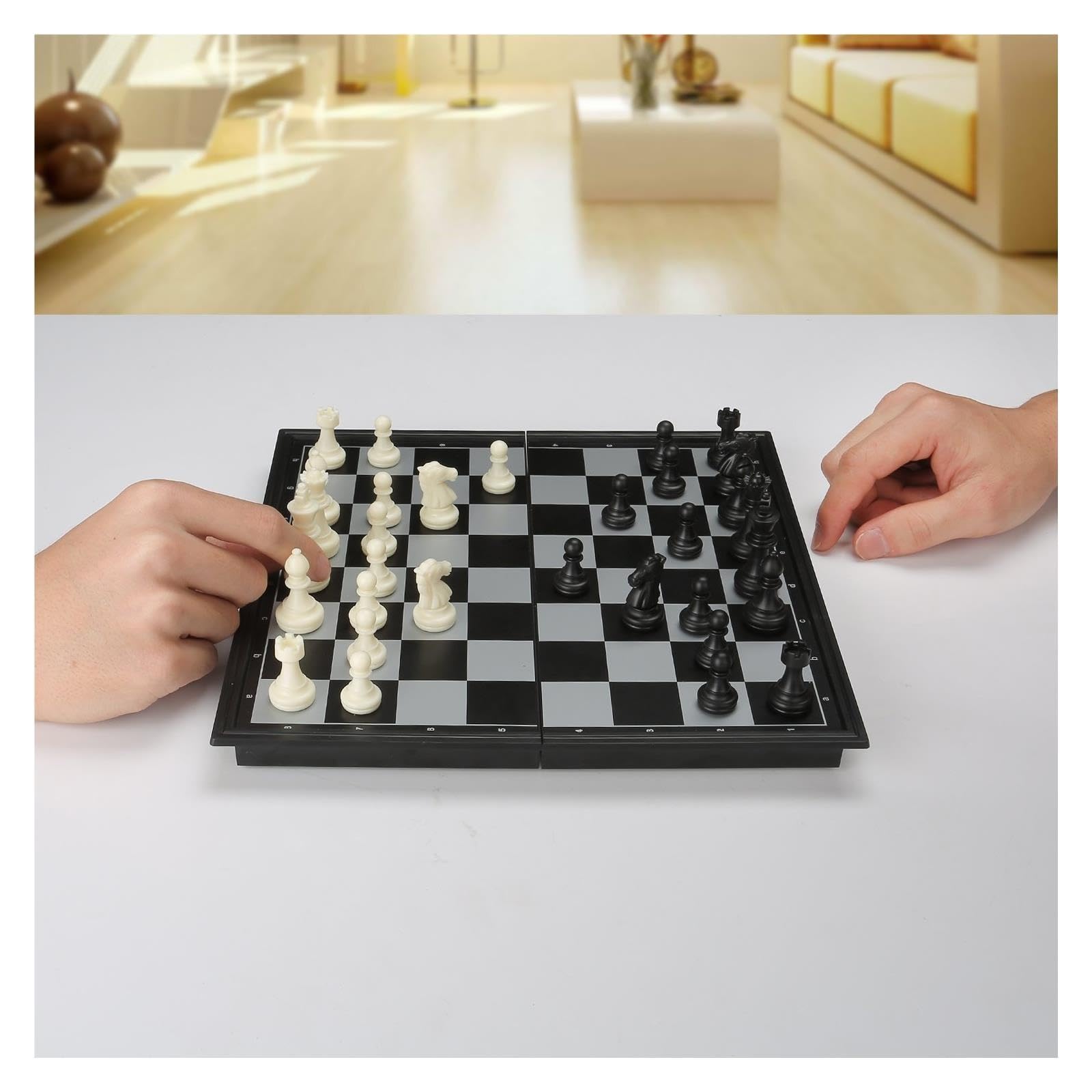 Juego de ajedrez magnético de Viaje for 2 Jugadores Ajedrez