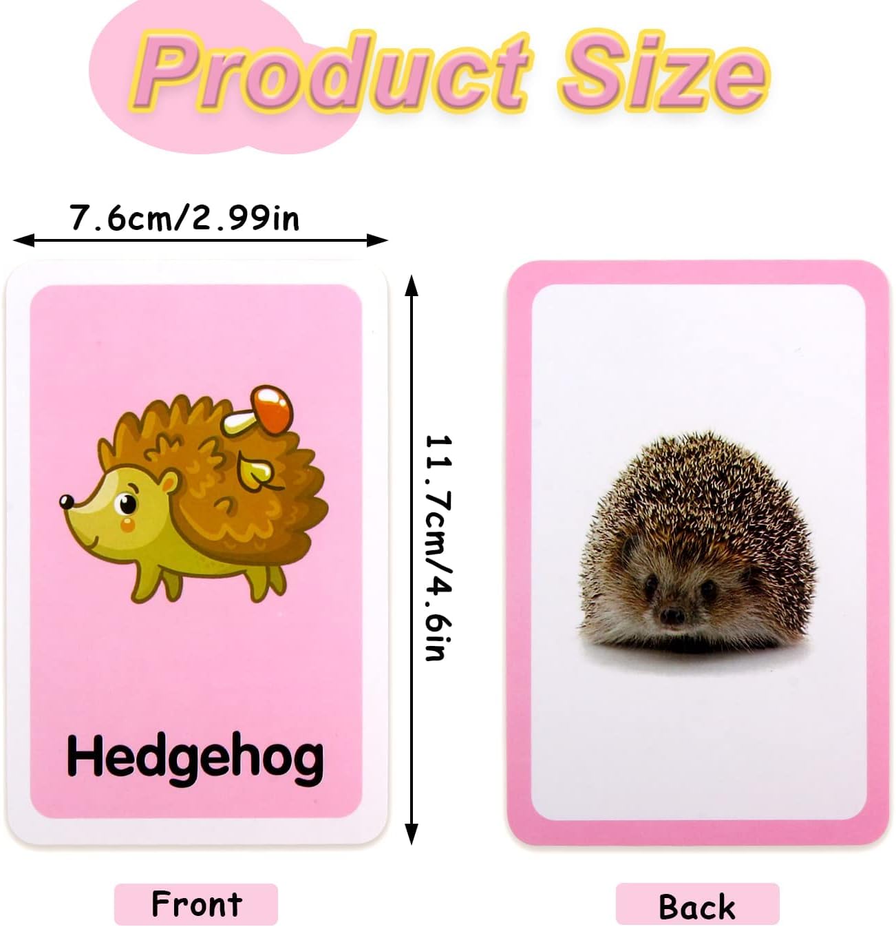 VEYLIN Kids Flash Cards, 144PCS Educational Flash Cards for Kids 4 Sets, Animals, Vegetables, Fruits and Colours - Image 3