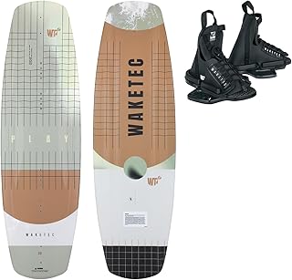 WAKETEC Wakeboard-Set Play mit Onset Bindung, Package für Anfänger und Fortgeschrittene, 134 cm 139 cm, leicht zu Fahren, Körpergewicht 40-85 kg, Kinder Erwachsene Einsteiger
