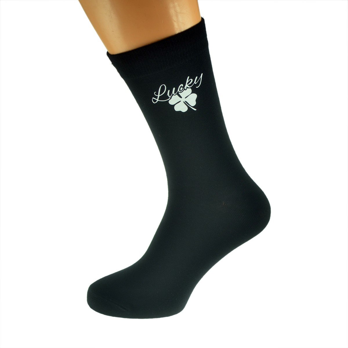 Gtr-Prestige Giftware Men's Black Lucky 4 Design Novelty Socks Uk Size 5-12