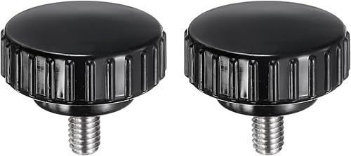 Miniatura 184 de uxcell Perillas de sujeción moleteadas M6 x 1.969 in métricas chapadas en zinc de acero al carbono rosca macho tornillo de pulgar en tipo 0.787 in