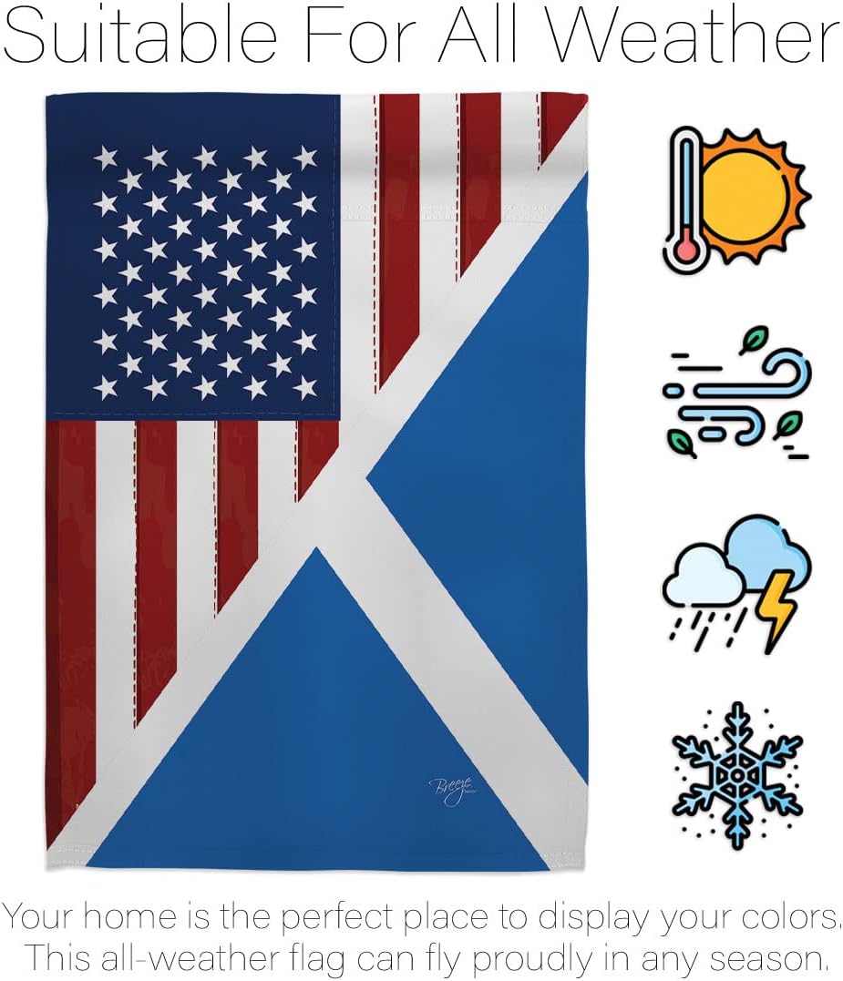 Breeze Decor FS-G-108390-IP Regional American Alliance World Country Particular Area US Scotland Friendship, Made in USA