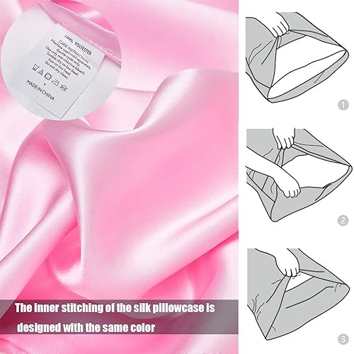 Miniatura 4 de Funda de almohada de seda para mujer, funda de almohada de seda para cabello y piel, fundas de almohada de seda suaves y transpirables para dormir,