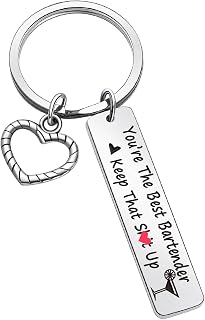 Best Bartender Ever Keychain Bartender Jewelry Barmaid Gifts Mixologist Leaving Keychain Bar Gifts