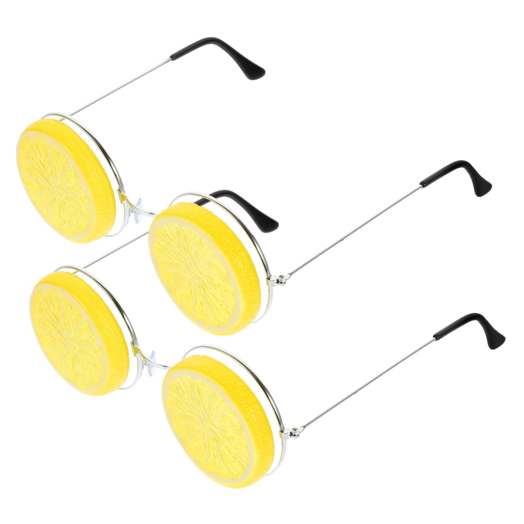 Garneck 2pcs Party Glasses Beach Photo Booth Eyeglasses Retro Funny Glasses Lemon Eyeglasses Rave Glasses Novelty Glasses Shaped Photo Ornaments Lemon Glasses Yellow