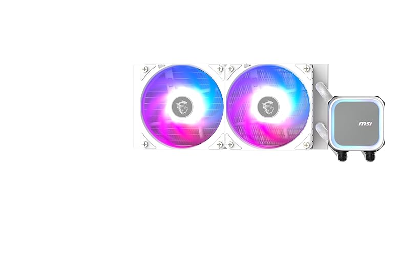 MSI MAG Coreliquid A13 240 White - AIO ARGB CPU Liquid Cooler - 240mm Radiator - LGA 1700/1851 / AM5/AM4 Compatible - Dual 120mm ARGB PWM Fans, White - White - MAG CORELIQUID A13 240 WHITE
