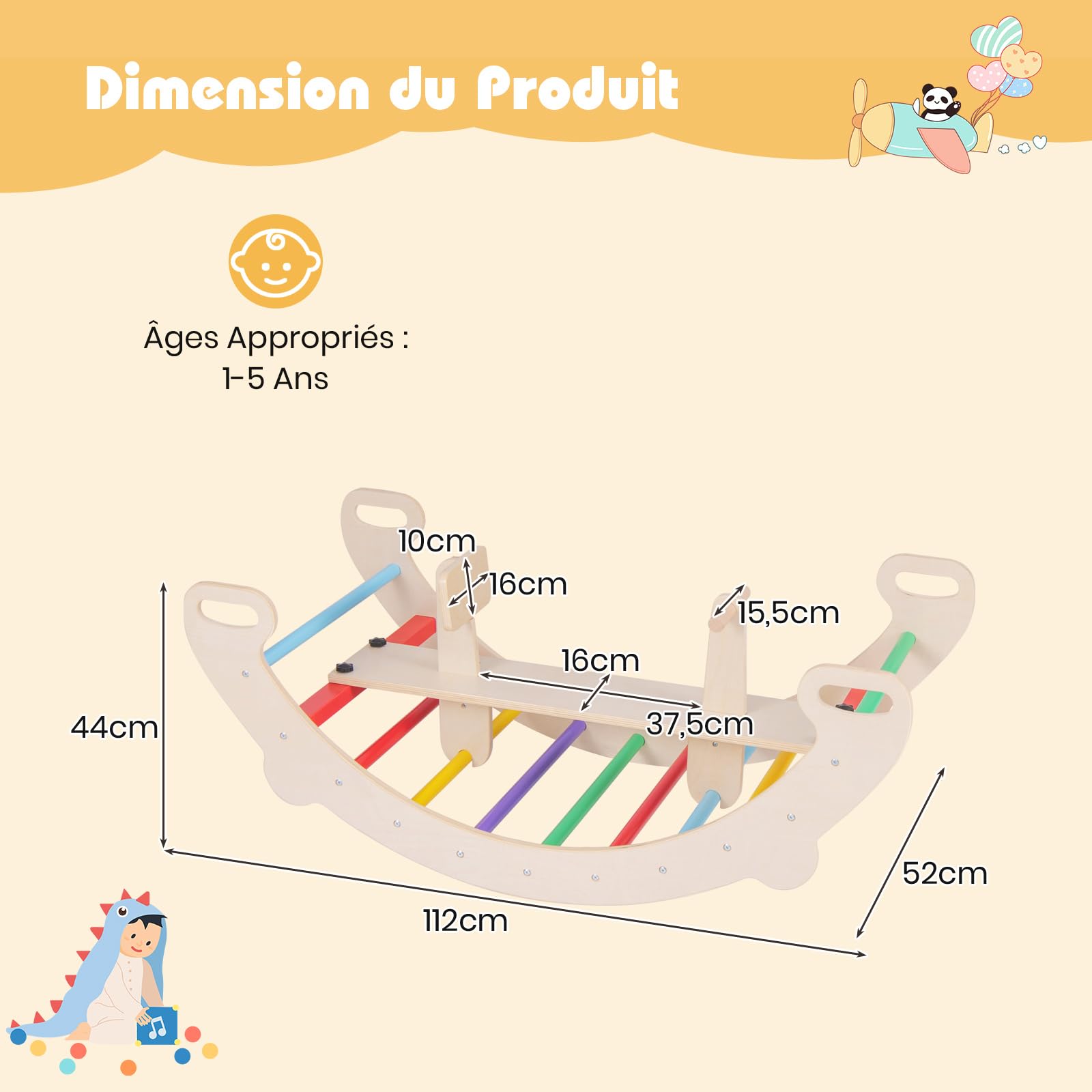 Test GOPLUS 8 en 1 : structure d'escalade Montessori multicolore pour