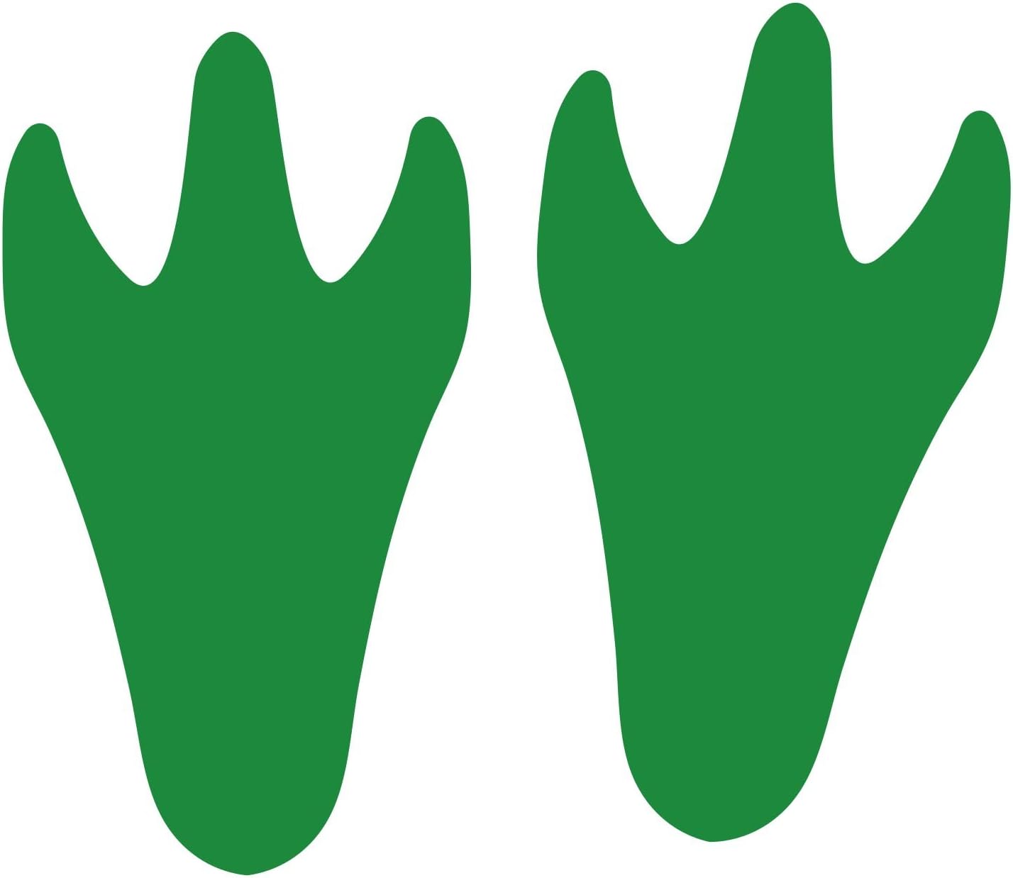LiteMark Grass Green Permanent Dinosaur Track Floor Footprint Stickers - Pack of 12