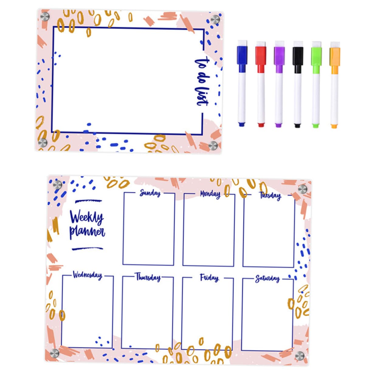 SEWACC Kühlschrankplaner Magnetische Trockenlöschtafel Abwischbare Planungstafel Für Küche Memo Board Tagesplan Memo-tafel