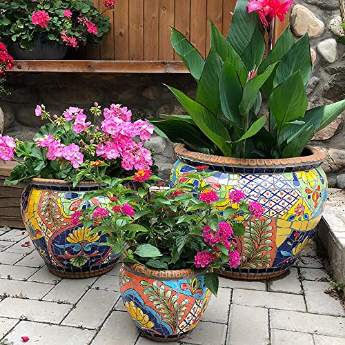 Pot de fleurs résistant en céramique pour plantes de terrasse et cour